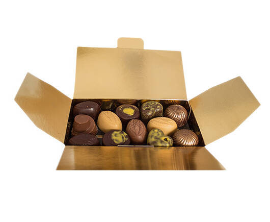 ballotin-assortiments-375g chocolat noir, au lait, blond