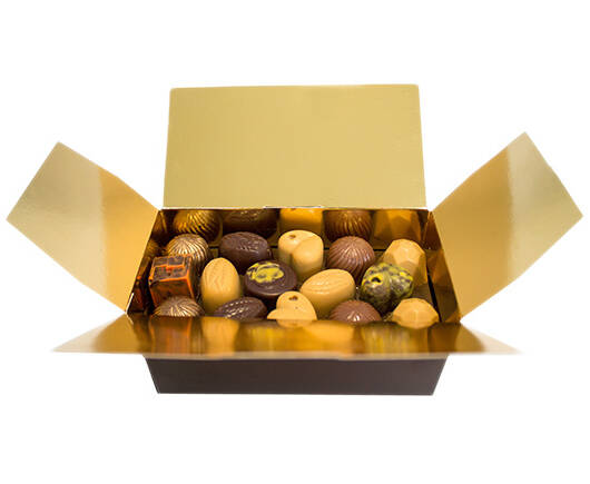 ballotin assortiments 500g de chocolat noir, au lait, blond