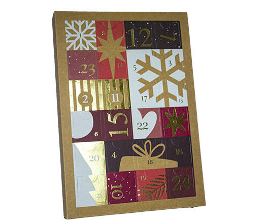 CALENDRIER KRAFT ROUGE ET OR